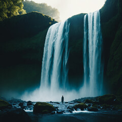 waterfall in the mountains