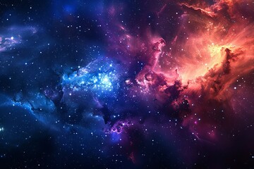 Abstract space background with nebula and galaxies