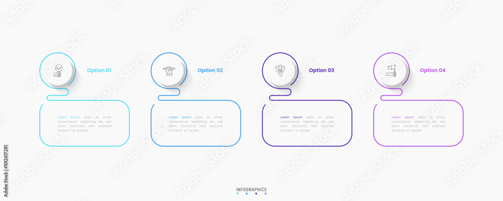 Wall mural vector infographic label design template with icons and 4 options or steps. can be used for process 