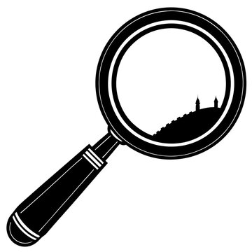 recommend clip art: magnifying glass silhouette vector illustration