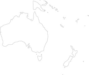 Blank Outline Map of Australia
