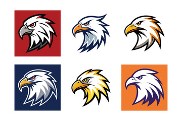  6 difference eagle head crative logo to vector art