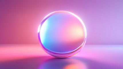 Ethereal glowing orb with a radiant iridescent effect, featuring smooth color gradients and gentle illumination. Ideal for enchanting visuals