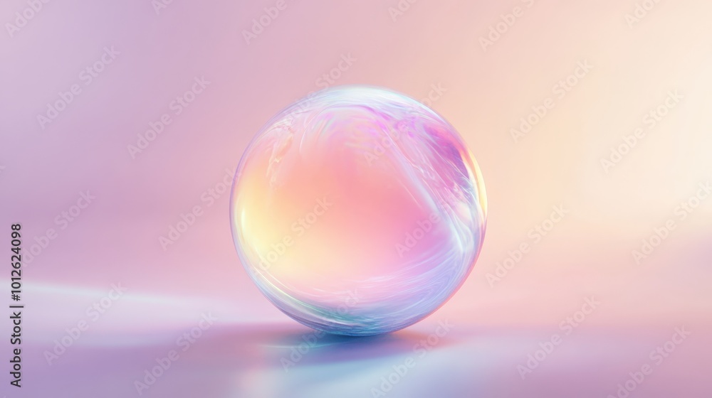 Aufkleber ethereal orb glowing softly with iridescent colors, featuring a smooth gradient and delicate light. 
