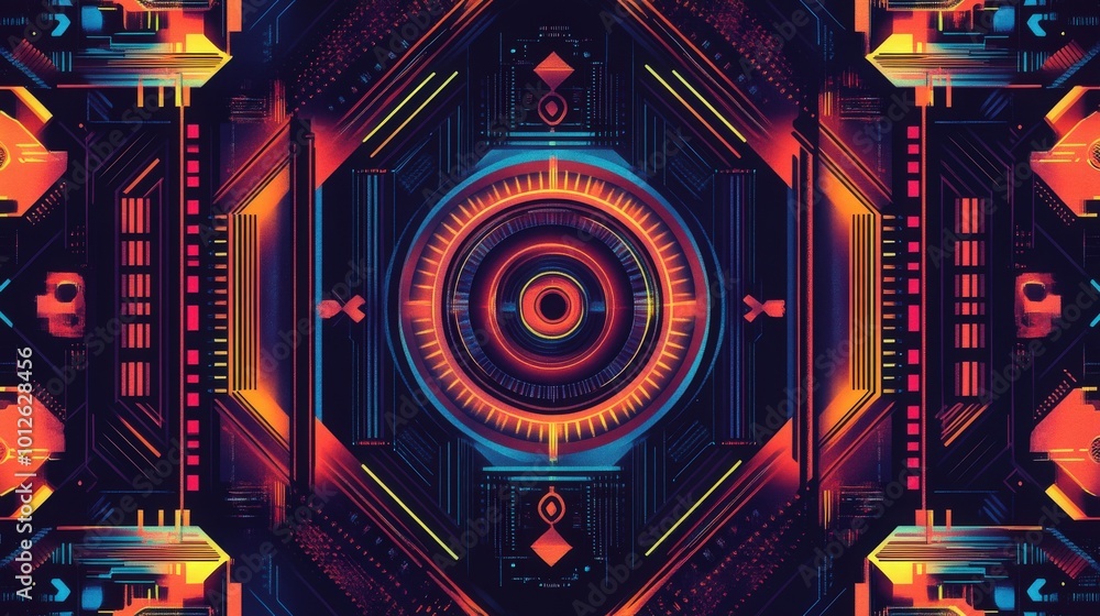 Poster refined technology pattern art with clean graphics and geometric designs. ideal for conveying a mode
