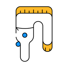 body measuring tape line icon vector. body measuring tape sign. isolated symbol illustration