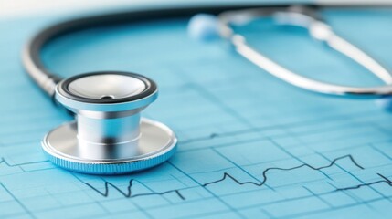 Stethoscope on Patient Chart for Heart Examination