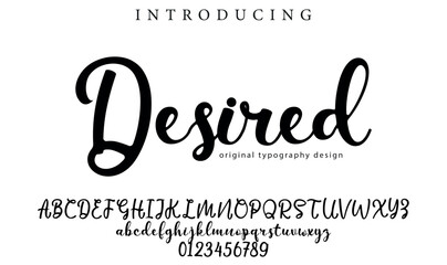 Desired  Font Stylish brush painted an uppercase vector letters, alphabet, typeface