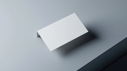 Minimalist business card mockup, floating above a sleek surface, 3D illustration