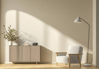 Modern Living Room with Armchair and Floor Lamp