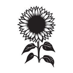 Fototapeta premium Sunflower print vector illustration, Sunflower icon. Vector illustration. Isolated. Flat design.