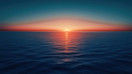 Obraz premium Sunrise above the horizon flat design front view dawn theme 3D render Split-complementary color scheme