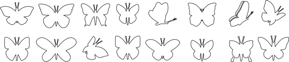 Flying butterflies silhouette black line set. Tawny Monarch Butterfly design hand drawn daisy flower design daisies positive quote flower design margarita