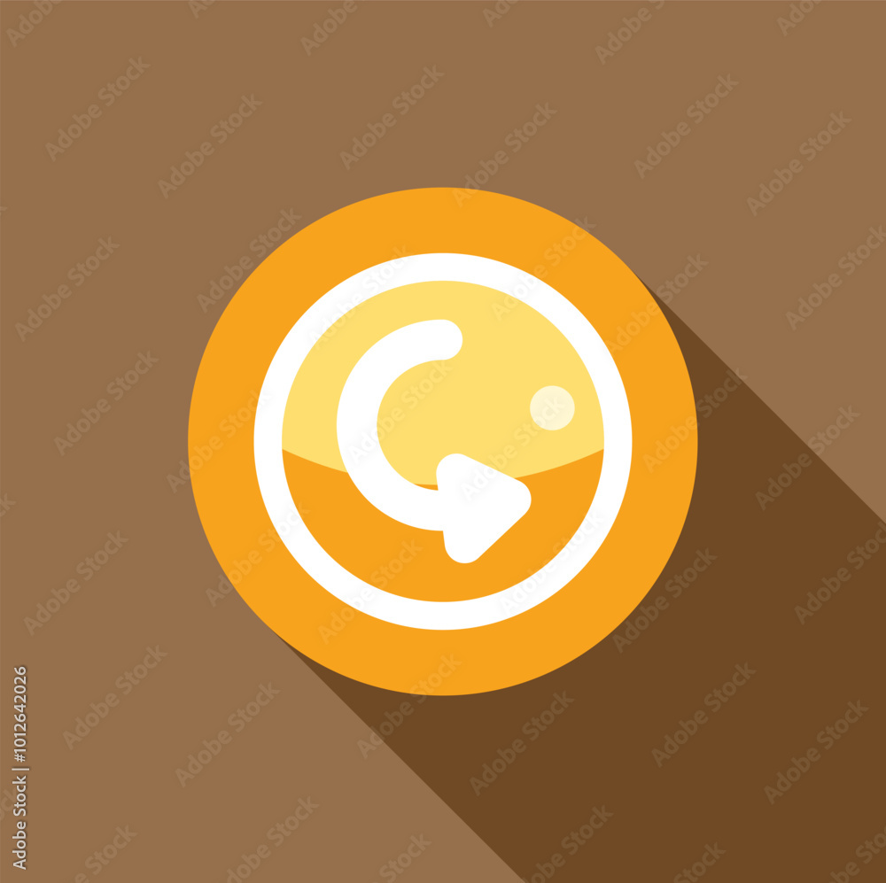 Poster simple undo icon with curved arrow pointing left on a circular button