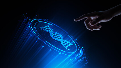 Helix DNA structure. Medical, Science, biology and biotechnology concept