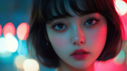 Fototapeta premium Beautiful Japanese women, Short hair