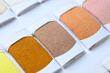 sample color shade of colorful fabric textile of clothing industry