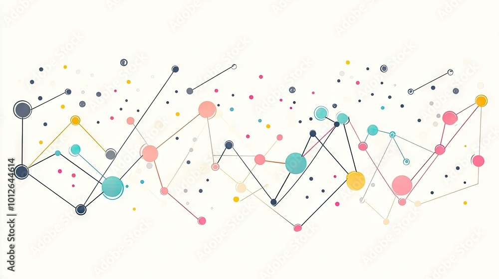 Poster bar graphs with rising and falling lines connected by dots, representing changes in business perform