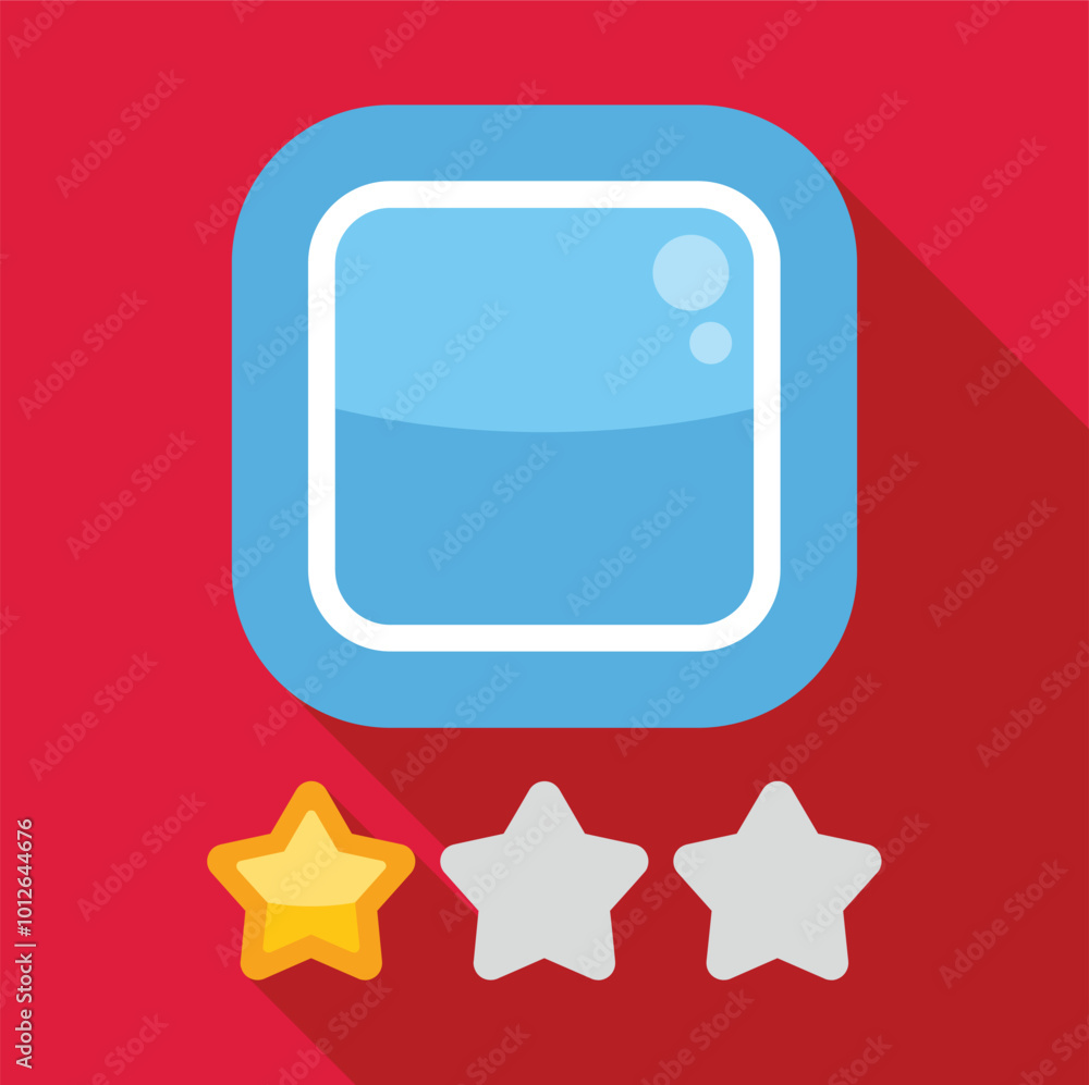 Poster simple flat design illustration of user experience with a mobile app receiving a one star rating