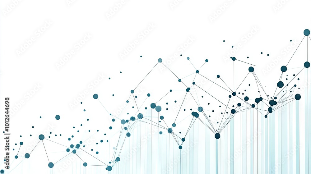 Aufkleber business bar graph with connected dots, representing growth and decline in profits over time. minima