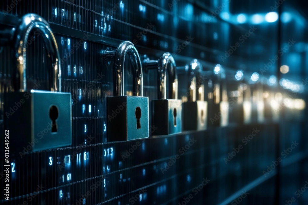 Poster protect against malware threats with modern security protocols.
