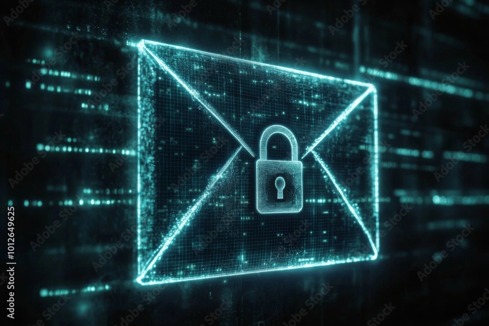 Poster highlighting the importance of security in digital messaging.