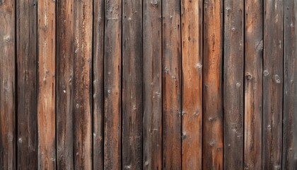 Naklejka premium Close up of weathered wooden planks forming a fence.