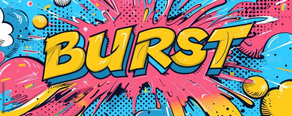 Poster energetic pop art background with 