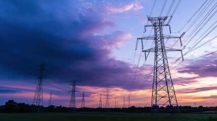 Power Lines at Sunset