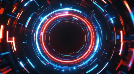 Obraz premium Abstract Neon Lights Circular Design