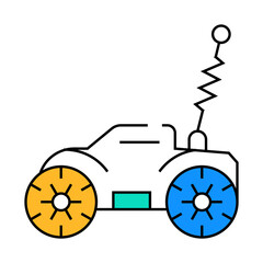 radio controlled car toy line icon vector. radio controlled car toy sign. isolated symbol illustration