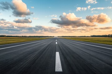 Naklejka premium Gray road and runway background