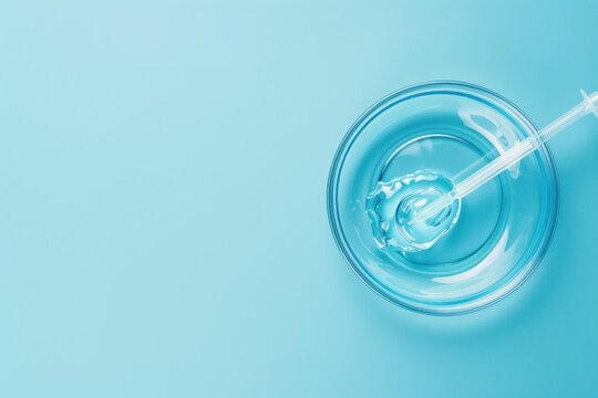 laboratory, glass, pipette, water, blue background, liquid, science, chemistry, experiment, dropper, research, clean design, healthcare, minimalistic, transparent