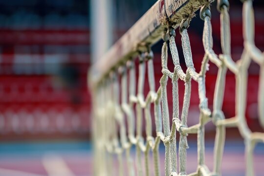 Handball goal with net match in background
