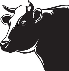 Minimalist Cow Head Silhouette