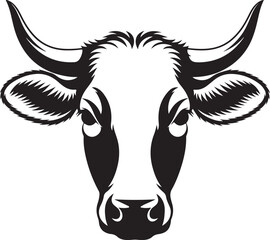 Symmetrical Cow Head Silhouette