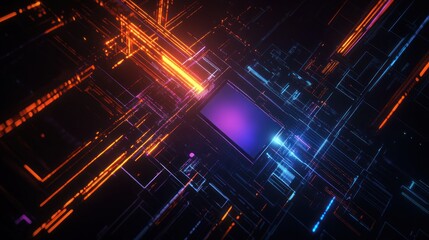Abstract Neon Grid