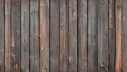 Naklejka premium Weathered wooden fence with vertical planks.