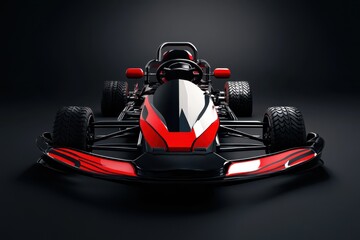 Kart racing concept on black background