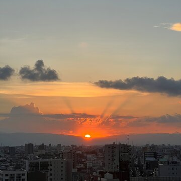 sunset over the city