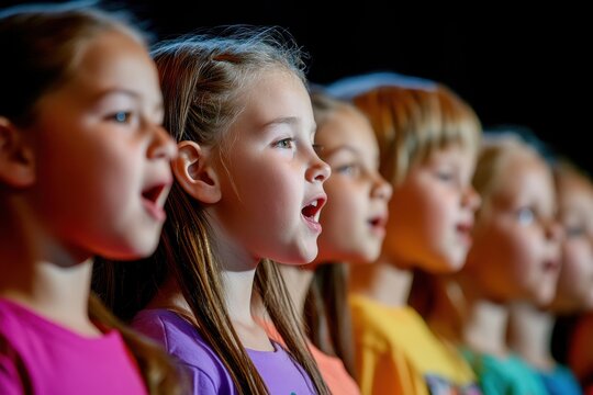 Kids perform in choir at summer camp talent show