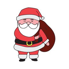 kawaii expression and body gesture santaclaus cartoon design