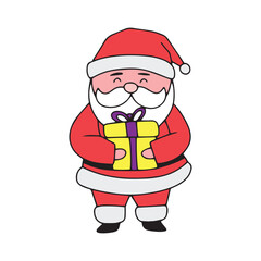 kawaii expression and body gesture santaclaus cartoon design
