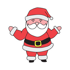 kawaii expression and body gesture santaclaus cartoon design
