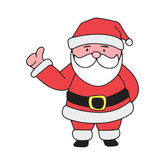 kawaii expression and body gesture santaclaus cartoon design