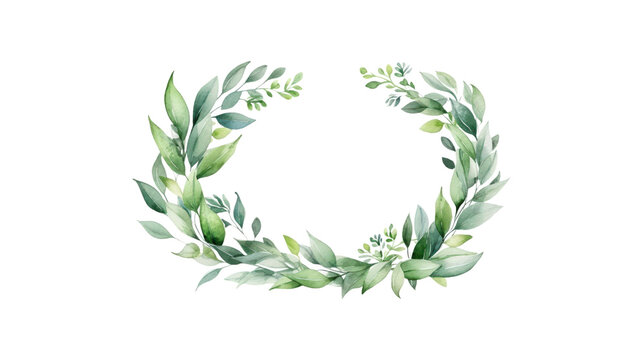 Green leaves forming circular frame. Perfect for nature themed designs, organic products, environmental campaigns, and eco friendly concepts. Generative AI