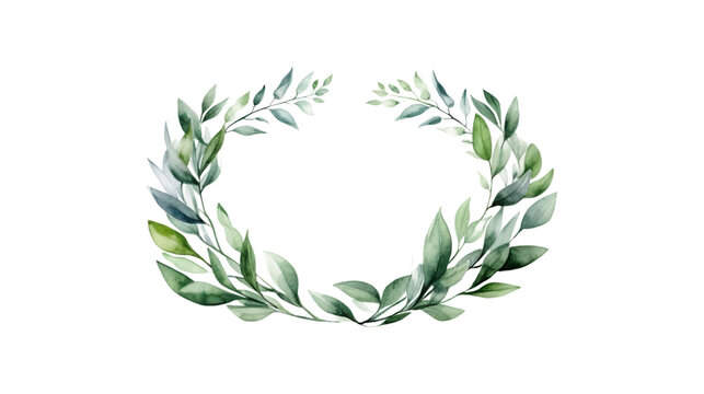 Green leaves forming circular frame. Perfect for nature themed designs, organic products, environmental campaigns, and eco friendly concepts. Generative AI