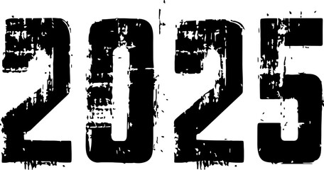 Handdrawn 2025 number for new years