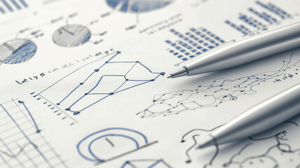 Business diagram and equipment  and graph.