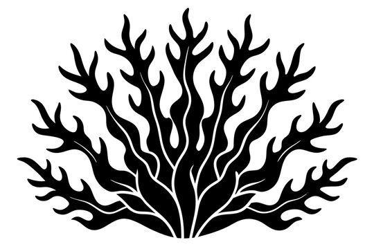 recommend clip art: seaweed  silhouette icon style white background